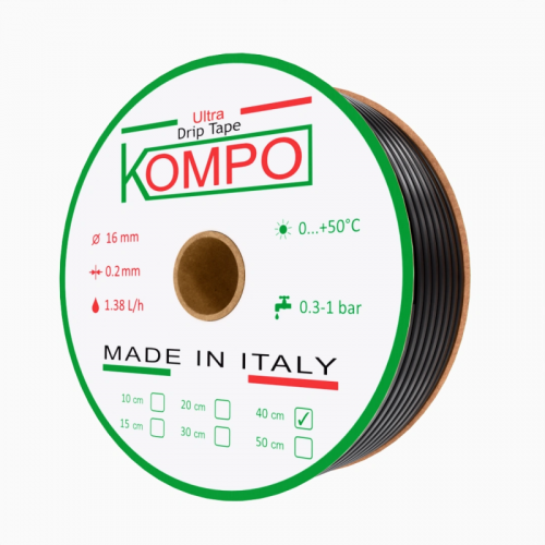 Стрічка крапельного поливу Kompo 8 mil; 1.38 л/год 1000м*40см Стрічка крапельного поливу Kompo 8 mil; 1.38 л/год 1000м*40см