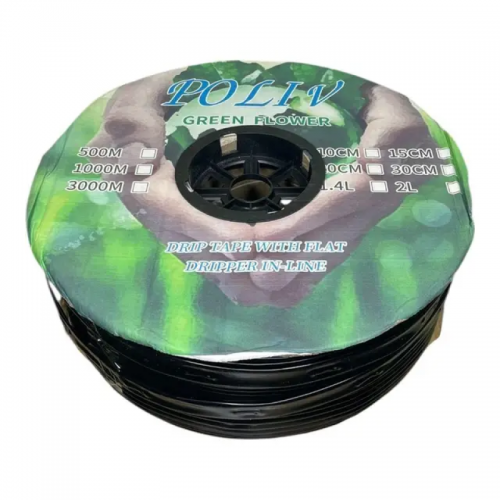 Крапельна стрічка POLIV Green Flower Еміттер 6 mil 16мм*0.15*30см 500м 15см 1.4л/год Крапельна стрічка POLIV Green Flower Еміттер 6 mil 16мм*0.15*30см 500м 15см 1.4л/год