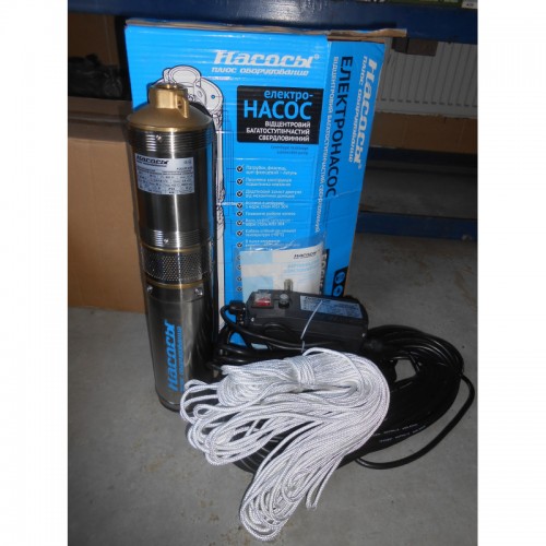 Свердловинний насос NPO FOCUS 2-35 (кабель 30м, трос підвісу)(Робочий режим 35м - 2 мкуб/година)