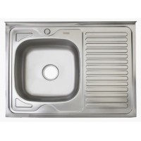 Мойка кухонная накладная MONRO 8060 (06/160) Decor левая чаша прямоугольная