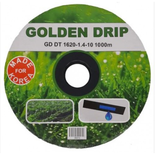 Капельная лента GOLDEN DRIP с плоским эмиттером 10см 1000м