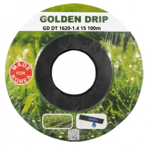Капельная лента GOLDEN DRIP с плоским эмиттером 15см 100м